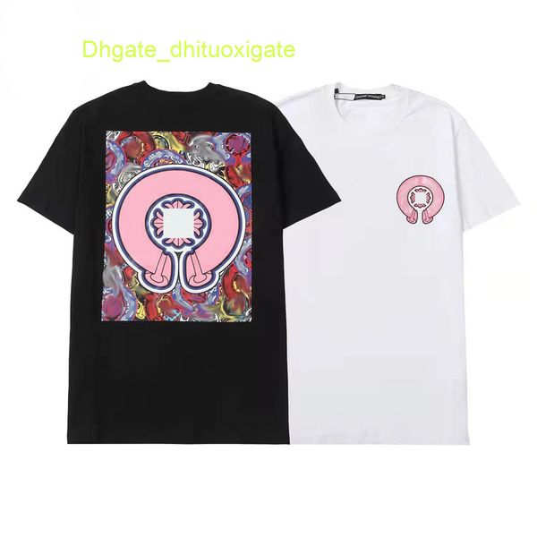 

men's ch loose t shirts brand man t-shirt luxury summer women cross sanskrit tees letter designer tshirts boy fashion round neck shirt, White;black