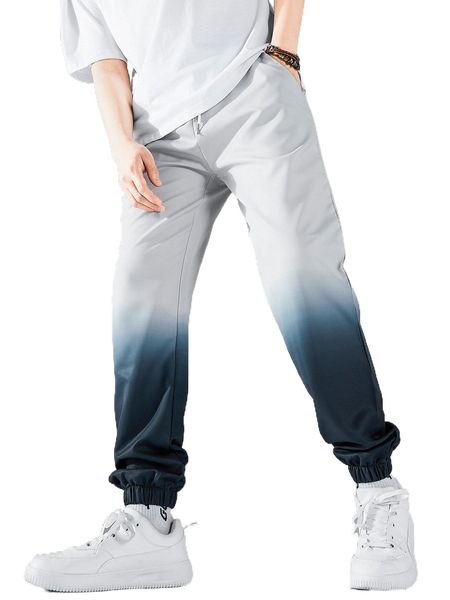 

men ombre print pants h7bh#, Black