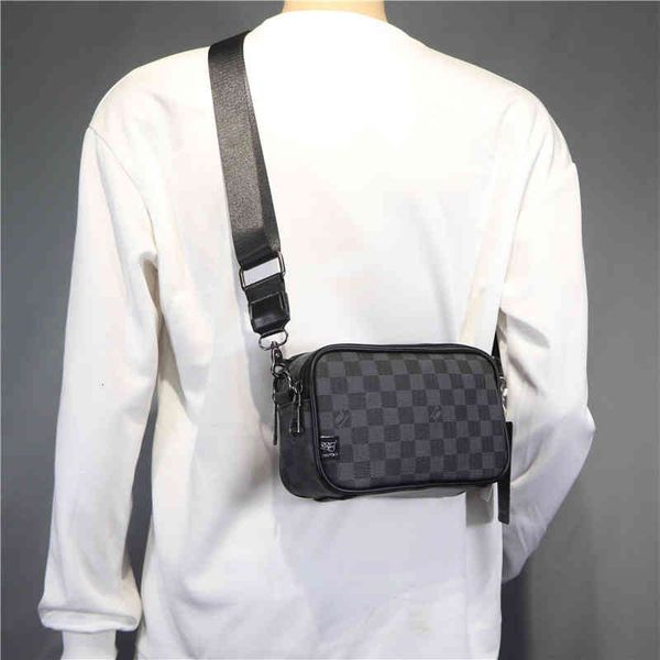 

handbags bags threebox fashion korean men's lattice single shoulder bag leisure personalized business messenger and wo backpack, Black;red