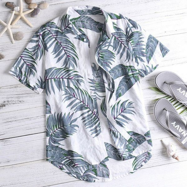 Camisas casuais masculinas camisa havaiana mens verão floral impressão praia manga curta casual luau camisa tops camisas de férias tops 230206