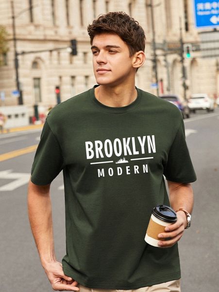 

men letter graphic tee s5lz#, White;black