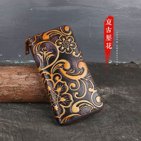 

wallets hand bag fashion embossed long leather zipper women's purse