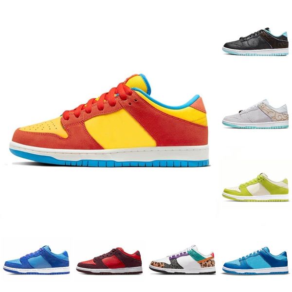 

2022 sb lows running shoes new dunks safari mix paisley unc blue raspberry women men barber shop union low sports bart simpson green cherry