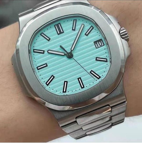 

40mm mens automatic mechanical watches silver strap sapphire watch stainless waterproof wristwatch nice gift for boyfriend father, Slivery;brown