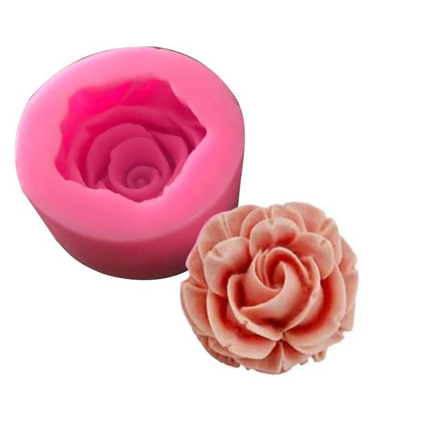 Moldes de cozimento 3d molde do bolo cupcake flor flor rosa forma silicone fondant sabão geléia doces de chocolate ferramenta de decoração