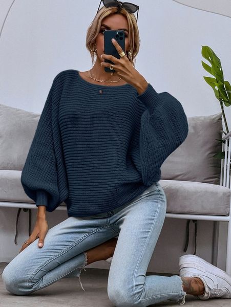 

solid dolman sleeve sweater a4ng#, White;black
