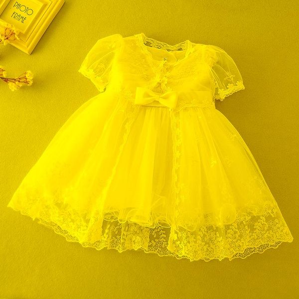 Mädchen-Kleider, Baby-Taufkleid, Kleinkind-Taufe für Mädchen, 1. Geburtstag, Party, Prinzessin, weißes Ballkleid, Hochzeit, Party für Mädchen