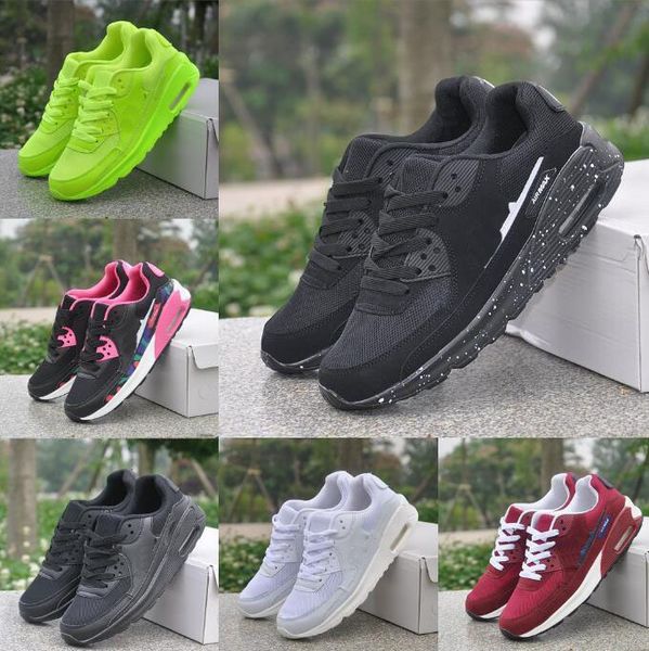 

dress shoe classic 90 shoes women outdoor shoes wine red burgundy sport shock jogging walking hiking sports athletic sneakers, Black