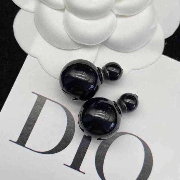 

factory outlet new black pearl earrings women's simple fashion trend, Golden