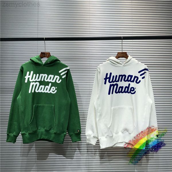 

white green human made hoodie men women human made oversized streetwear pullover 0811, Black