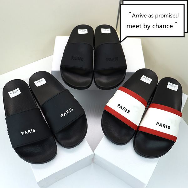 

classic fashion slide sandals slippers for men women with original box designer beach flip flops slipper quality, Black