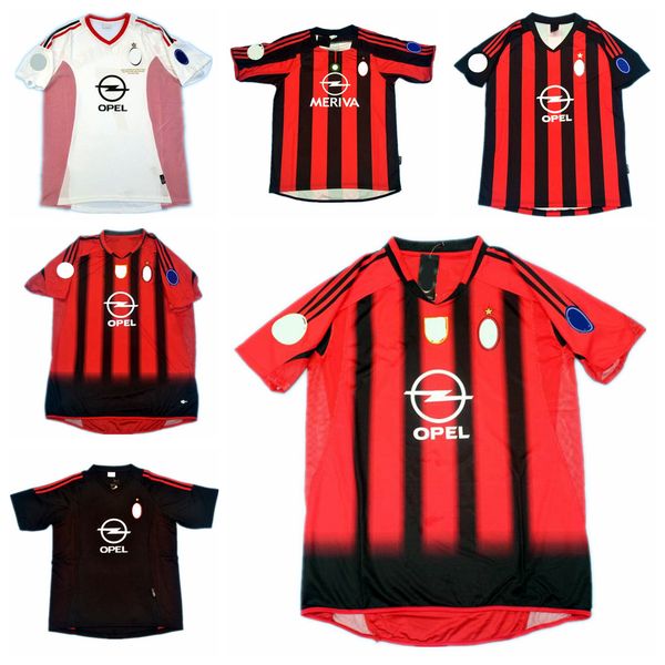 

02 03 04 05 soccer jerseys retro maillot classic vintage camisetas football shirts uniforms men home away ucl ac milans costa shevchenko mal, Black;yellow