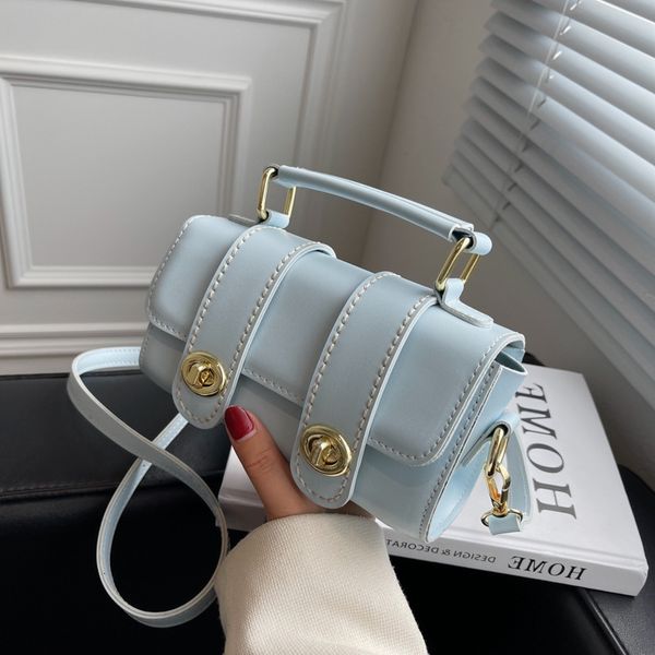 

designer bags net popular fashion women's 2022 new spring korean leisure commuting solid color buckle portable shoulder