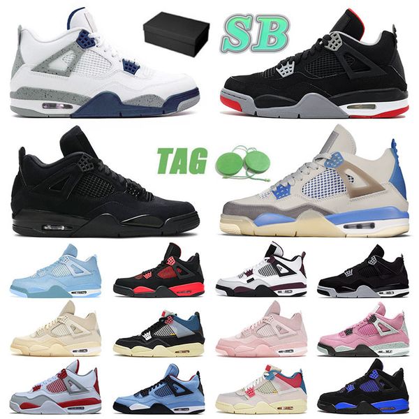 

jumpman 4 4s iv designer basketball shoes for mens womens midnight navy retro sb bred cactus jack military black cats sports sneakers traine