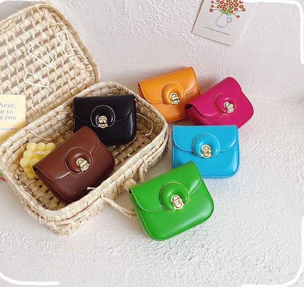 

candy color children handbag fashion small square bag girl chain crossbody bags lipstick purse, Black