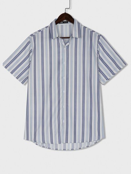 

romwe guys striped shirt n6gl#, White;black