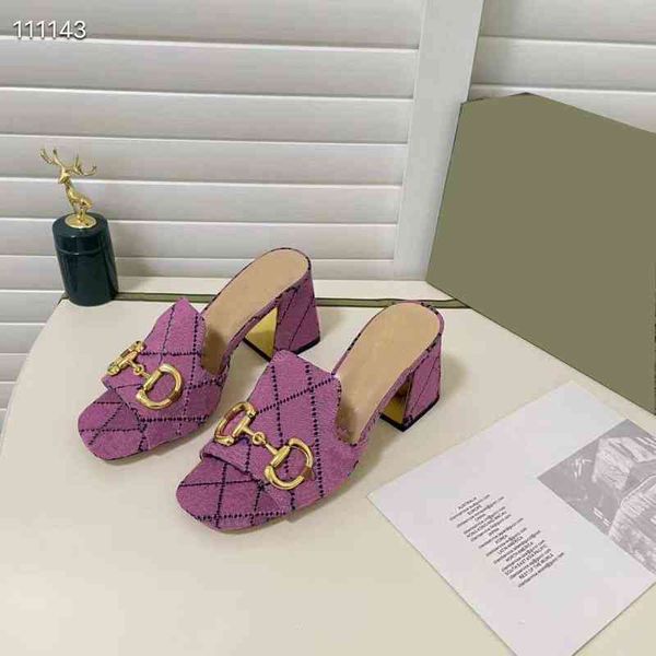 

designer sandals women high heels go out one line slippers leather horseshoe squf78s, Black
