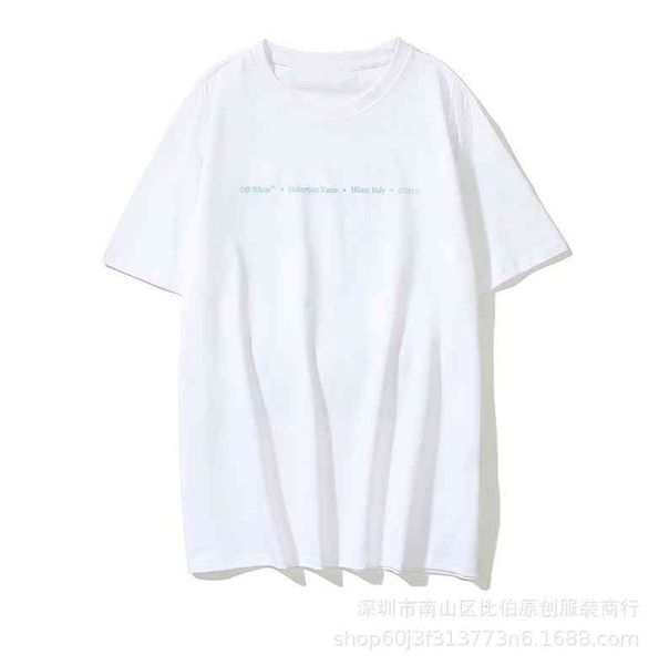 

ow large loose graffiti arrow print short sleeve t-shirt off fashion men and women lovers round neck casual bottomsp0n2, White;black