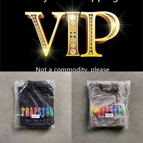 

sleeve short t trapstar t shirts luxury designer chenille decoded chord tracksuit trapstars candy yellow and red embroidered lettering, White;black