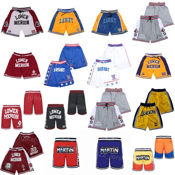 Homens Bryant Filme Basquete Bellow Merion Shorts Apenas Don Pocket Zipper Sport Laney Martin Sweetpants use todos os cordiais americanos Elastic multicolor calça líder