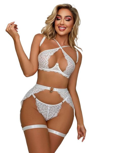 

5pack heart ring lace lingerie set without wings g6ce#, Black;red