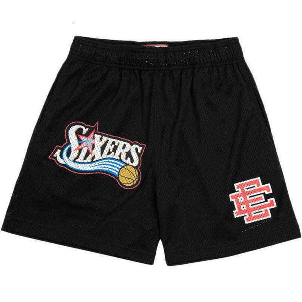 

eric emanuel ee shorts 2022 men's summer breathable mesh male new york city skyline casual gym fitness sports man, White;black