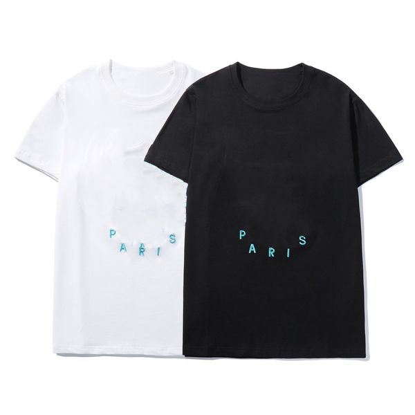 

casual men female all cotton solid short tees embroidery tiger ear t-shirt women male tshirt summer k030, White;black