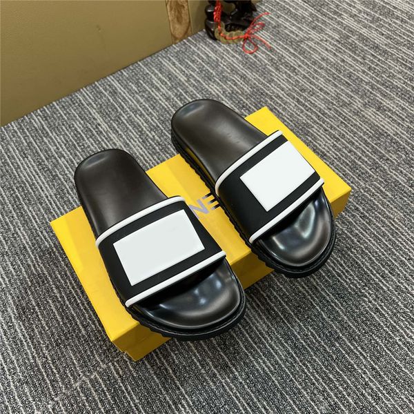 

designer baguette slides shoes light blue green rubber strap sandals with wide band men women non-slip double f outdoor slippers with origin