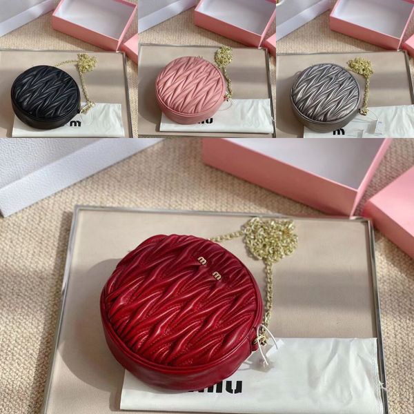 

women's round purse with diamond lattice chain shoulder bag, Red;black