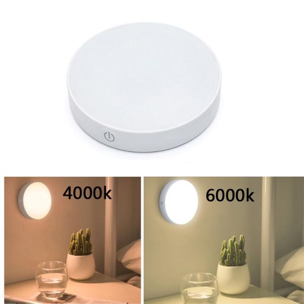 Luzes noturnas Touch Light Dimmable Light USB recarregável sob o gabinete Puck Lamp Magnet Stick no armário para Counter Kitchennightnight Nightnight