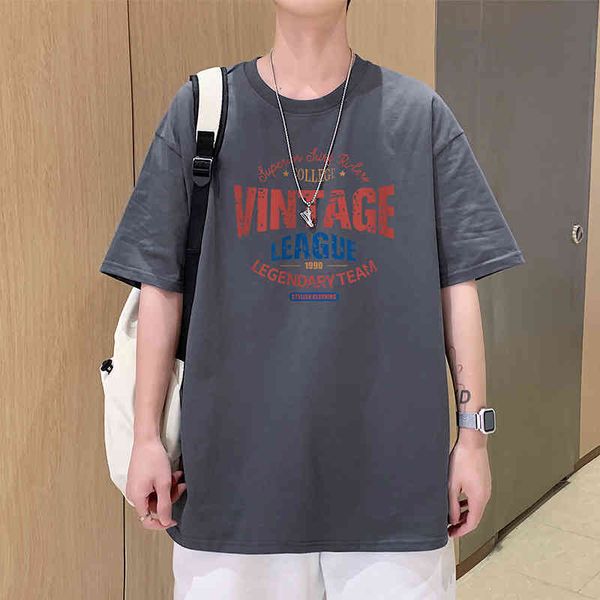 

new ins fashion brand summer couple wear pure cotton short sleeve male student tee casual t-shirt, White;black