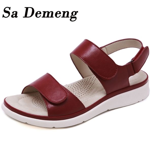 

sa demeng flat sandals women shoes gladiator open toe buckle soft jelly sandals female casual women's flat platform beach shoes 220423, Black