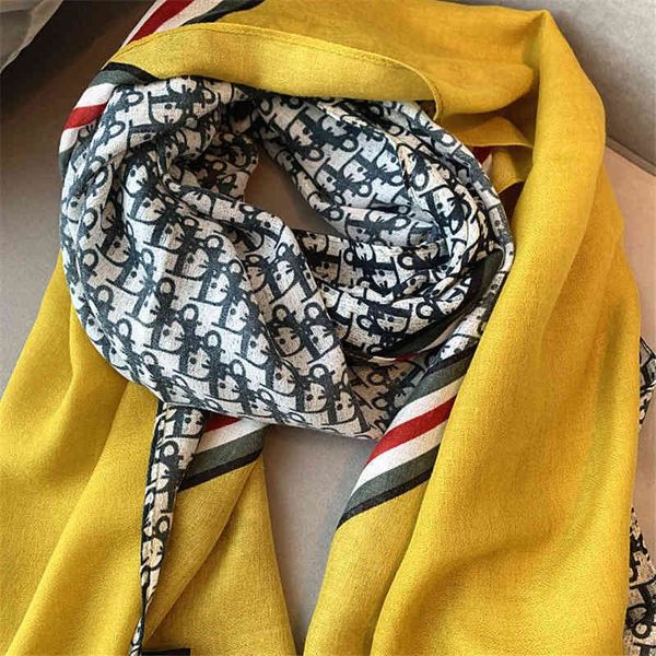 

8pdj korean version of versatile women's spring and autumn cotton linen thin silk scarf long sunscreen shawl summer beach towel seaside, Blue;gray