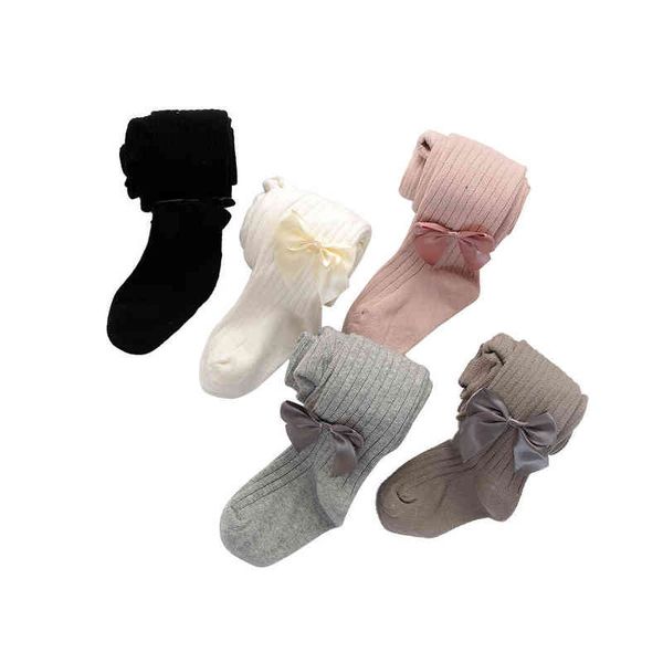 

children bowknot tights baby girl pantyhose cotton soft kids stocking girls 0-12y l220716, Pink;yellow