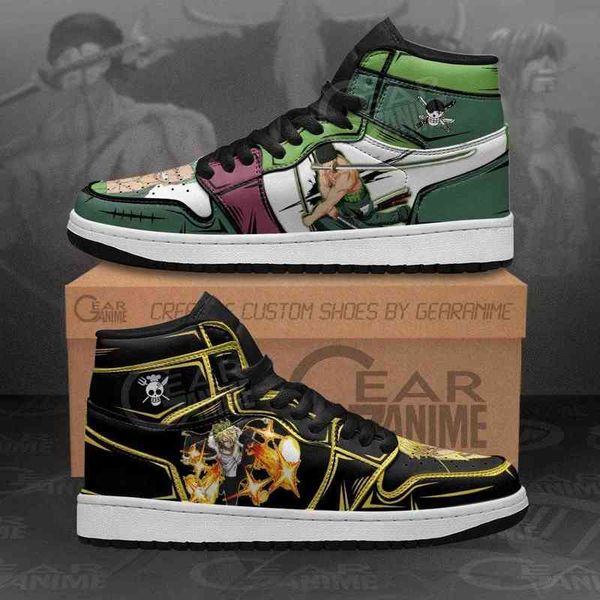 

zoro and sanji sneakers custom anime shoes friend gifts, Black