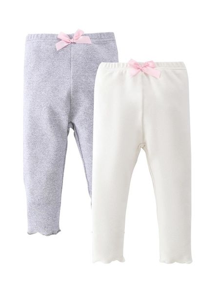 

baby 2pcs bow front lettuce trim leggings she01, Blue