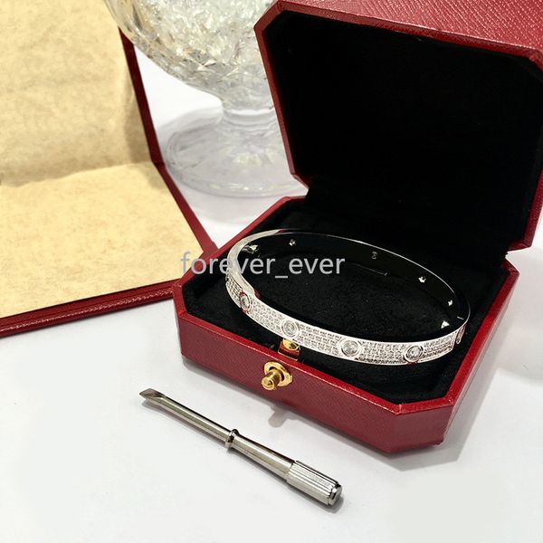 

est designer luxury full diamond stone bangle stainless steel gold love womens bracelet fashion mens signer crystal screwdriver cuff bracele, Black