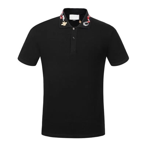 22SS Italien Herren Poloshirts Mann T-Shirt High Street Stickerei Einfarbige Polos Strumpfbanddruck Hochwertige Baumwollkleidung T-Shirts