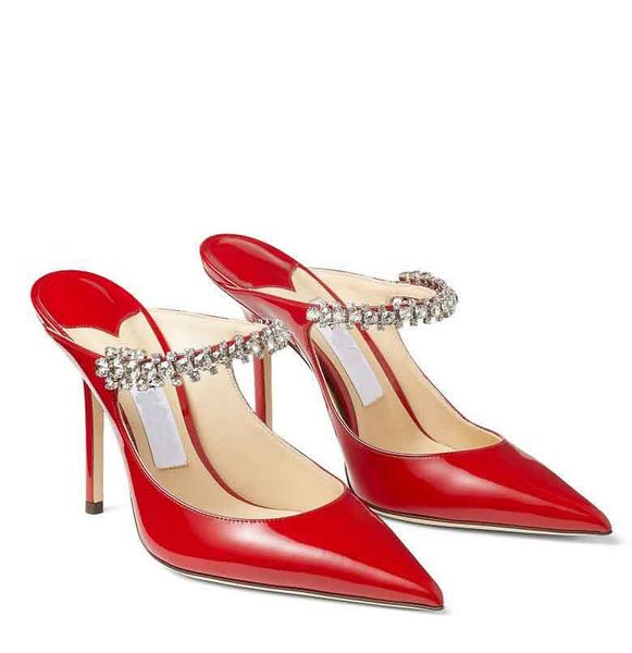 

luxury bing sandals slipper women's wedding party dress bridal shoes stiletto heels strap pearls & strass pointed toe brands women foot, Black