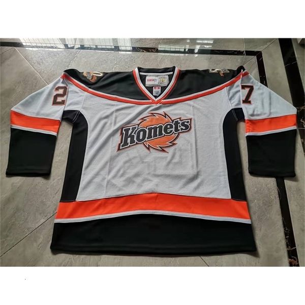 Nc74 Custom Hockey Jersey Herren Jugend Damen Vintage Echl Fort Wayne Komets 27 Shawn Szydlowski High School Größe S-6XL oder Trikot mit beliebigem Namen und Nummer