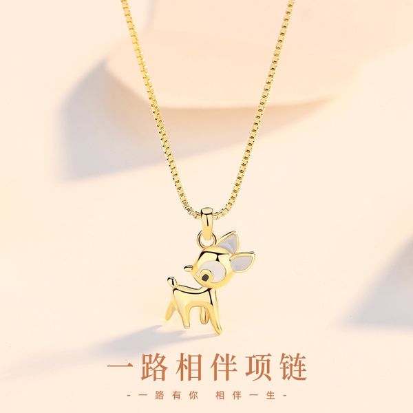 

companion necklace women s 925 sterling silver cute fawn chain valentine's day
