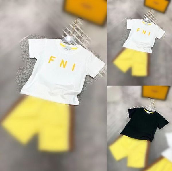 

summer boys kids clothing set designer lux sport casual t-shirts and shorts girl cotton preschool gradeschool clothes, White