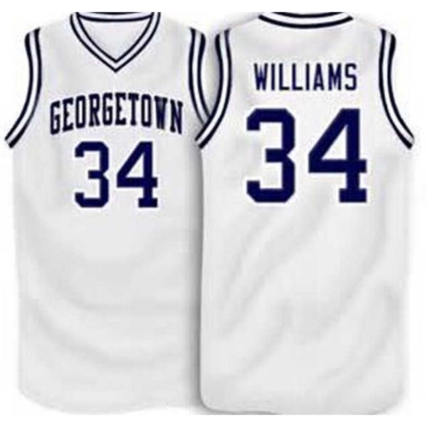 

xflsp georgetown hoyas college #34 reggie williams retro throwback basketball jerseys embroidery stitched any name and number, Black