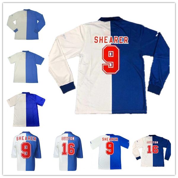 

retro 94-96 blackburn rovers soccer jerseys shearer sutton vintage football camisetas futbol camisas shirts classic kit, Black;yellow