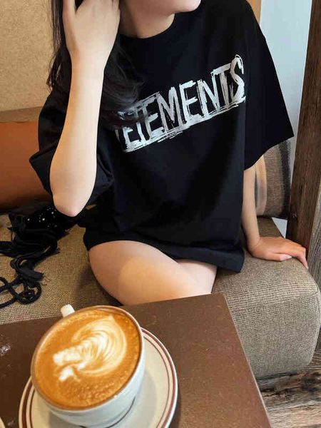 

women's t-shirt 2022 spring short sleeved men's and women's same t-shirt personalized decoration graffiti slogan loose should, White