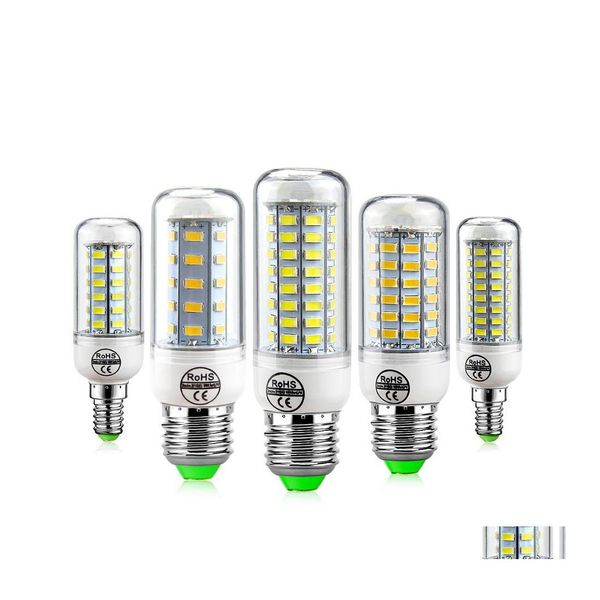 Lampadine a Led E27 E14 24W Smd5730 Lampada 7W 12W 15W 18W 220V 110V Corn Lights Bbs Lampadario 36 48 56 69 72 Led Drop Delivery Lighting Dhkuz