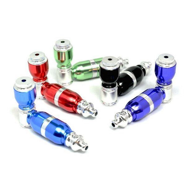 Colorido Aluminio Mini Tubos extraíbles portátiles Bomba Forma de misil Hierba seca Tapas de tabaco Filtro de cubierta Pipas de mano Diseño innovador Soporte para cigarrillos para fumar DHL