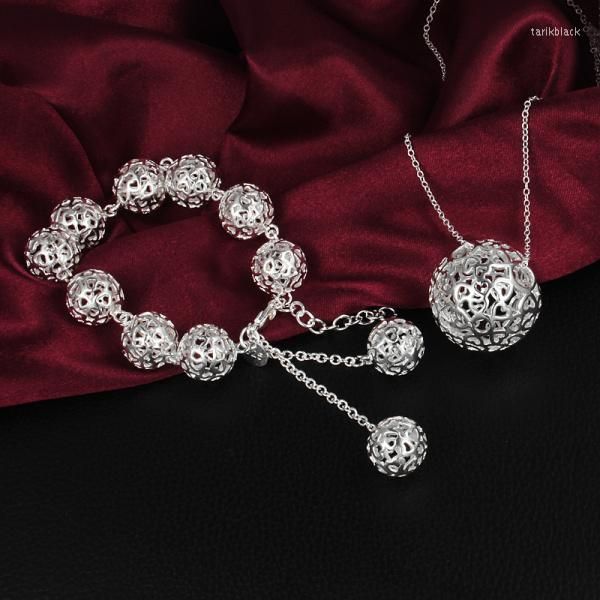 Collana orecchini set timbrato argento colore cavo ciondolo braccialetto gioielli per le donne festa di moda matrimonio regali di natale orecchini