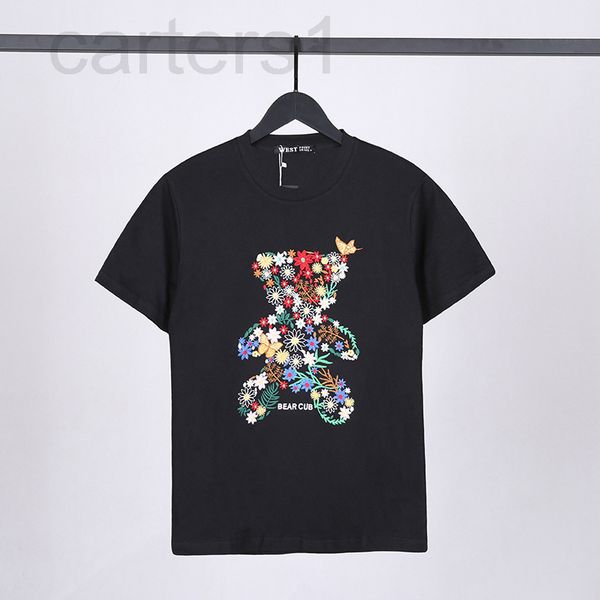 

men's plus size shorts designer straight 180g cotton brand men's embroidered bear fashion casual and wo same lover's t-shirt