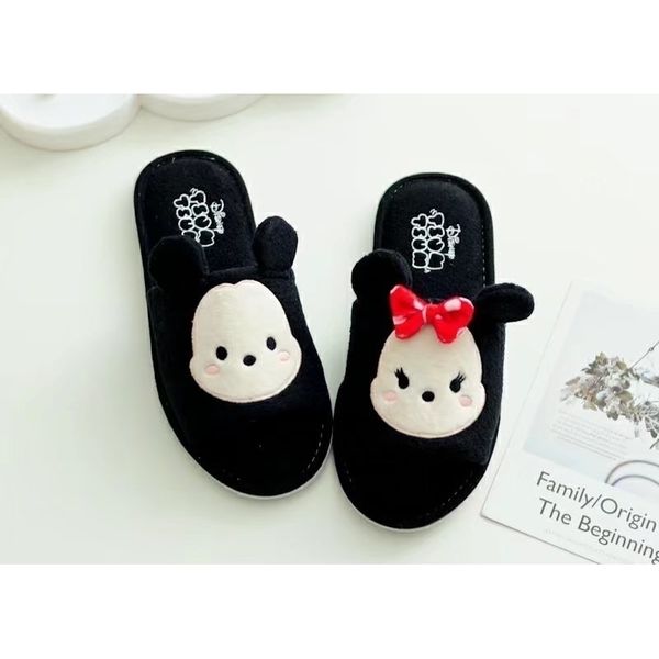 

cartoon animals slippers home indoor floor soft bedroom women shoes sandals suit for eu size 3638 y200424, Black